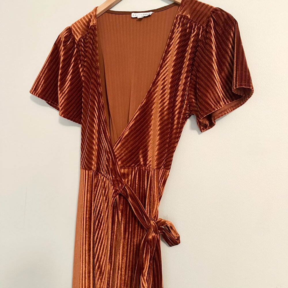 Baltic Born Andi Velvet Ribbed Wrap Maxi Dress - XS - Picture 4 of 6